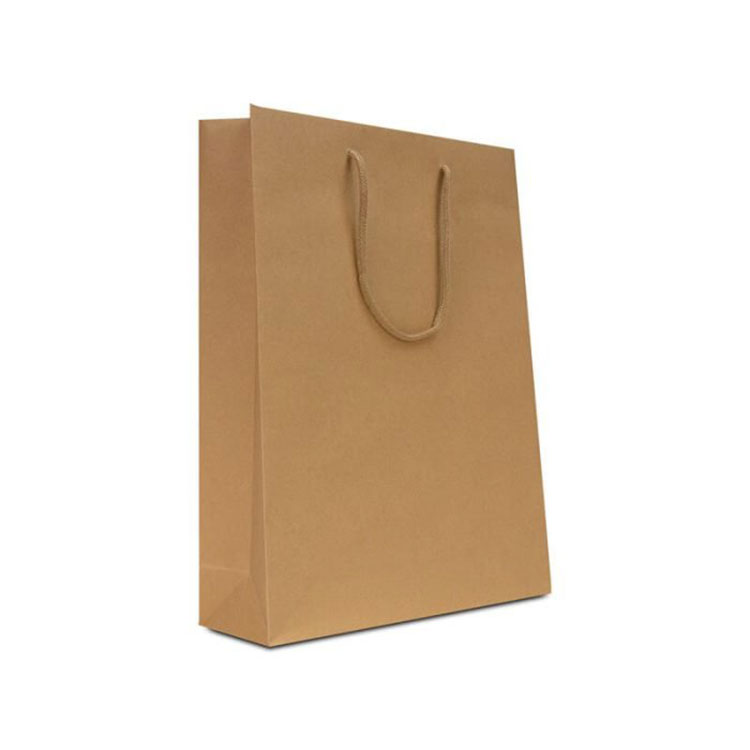 Kraft paper bag na may hawakan ng lubid